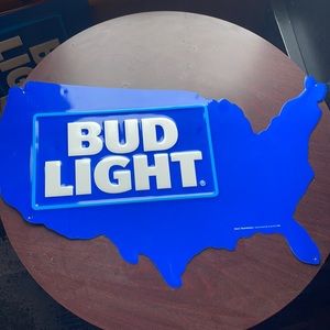 Bud light USA shaped beer sign